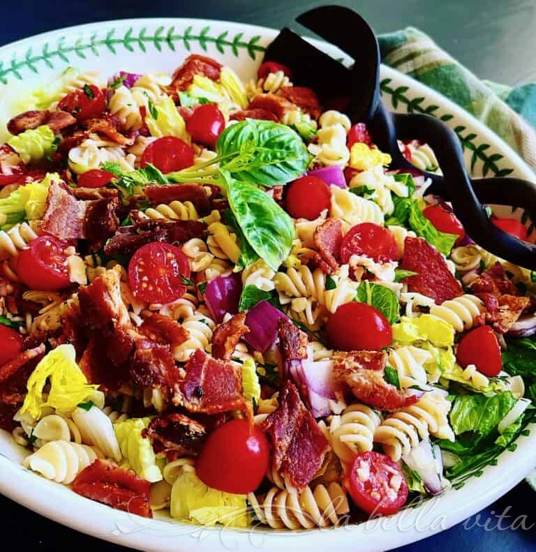 BLT, Bacon, Lettuce, And Tomato Italian Pasta Salad | La Bella Vita Cucina